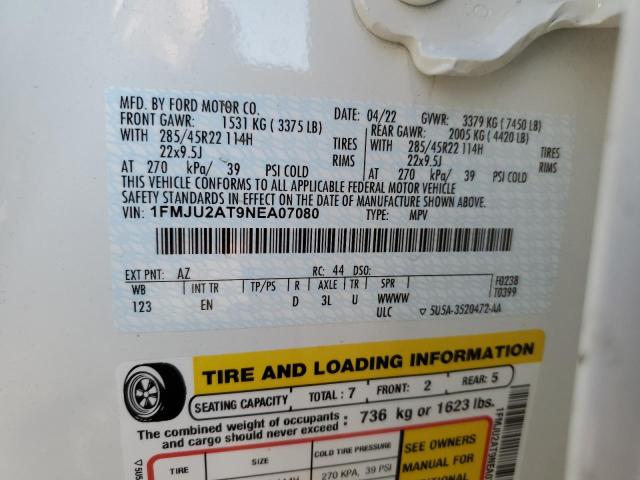Photo 10 from auction – 2022 FORD EXPEDITION with VIN 1FMJU2AT9NEA07080
