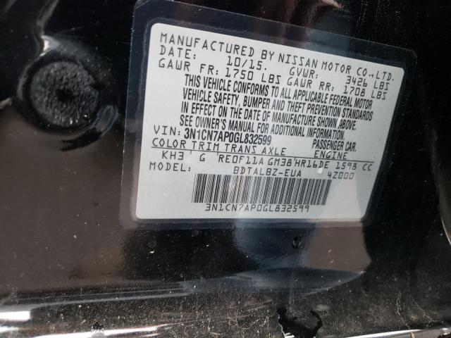 Photo 10 from auction – 2016 NISSAN VERSA S with VIN 3N1CN7AP0GL832599