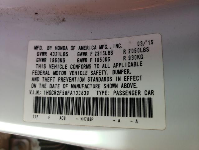 Photo 10 from auction – 2015 HONDA ACCORD SPO with VIN 1HGCR2F58FA130839