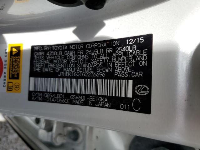 Photo 10 from auction – 2016 LEXUS ES 350 with VIN JTHBK1GG1G2236696