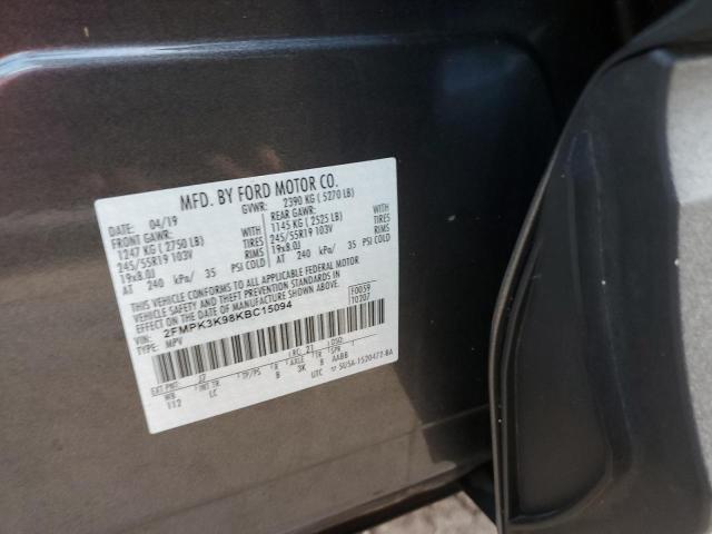 Photo 10 from auction – 2019 FORD EDGE TITAN with VIN 2FMPK3K98KBC15094