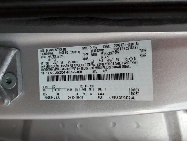 Photo 10 from auction – 2017 FORD ESCAPE SE with VIN 1FMCU0GD7HUA29408
