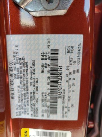 Photo 10 from auction – 2014 FORD FUSION SE with VIN 3FA6P0H77ER390194