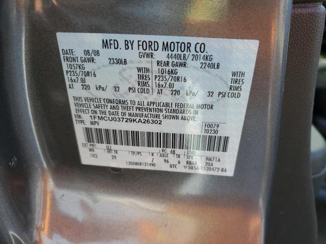 Photo 10 from auction – 2009 FORD ESCAPE XLT with VIN 1FMCU03729KA26302