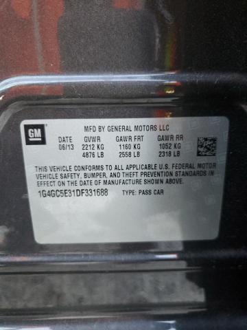 Photo 10 from auction – 2013 BUICK LACROSSE with VIN 1G4GC5E31DF331688