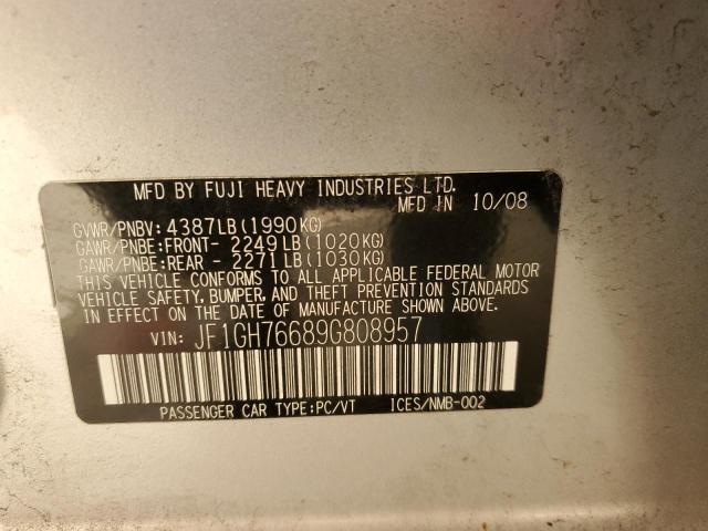 Photo 10 from auction – 2009 SUBARU IMPREZA WR with VIN JF1GH76689G808957