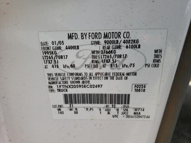 Photo 10 from auction – 2005 FORD F250 SUPER with VIN 1FTNX20595EC02497