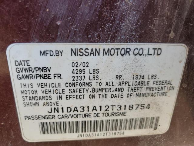 Photo 10 from auction – 2002 NISSAN MAXIMA GLE with VIN JN1DA31A12T318754