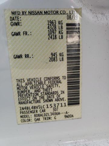 Photo 10 from auction – 2020 NISSAN ALTIMA S with VIN 1N4BL4BV5LC153711