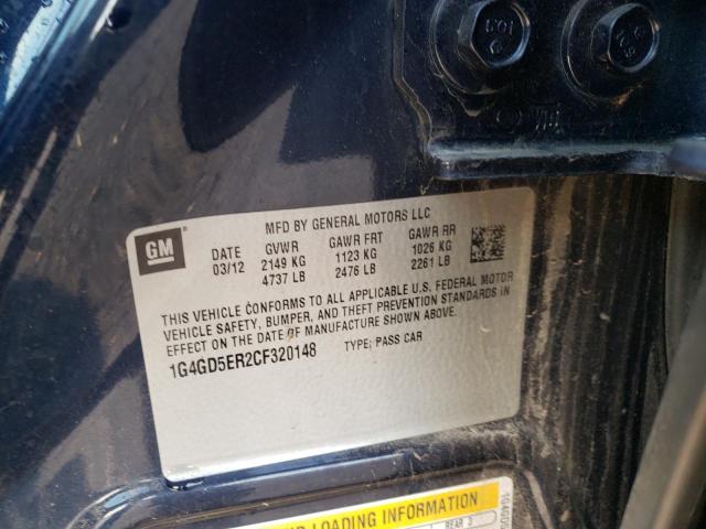 Photo 10 from auction – 2012 BUICK LACROSSE P with VIN 1G4GD5ER2CF320148