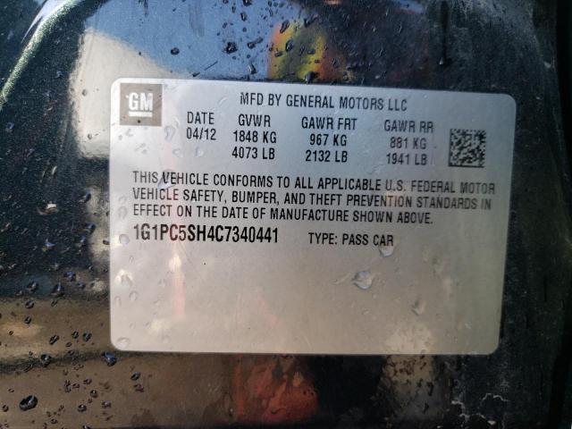 Photo 10 from auction – 2012 CHEVROLET CRUZE LS with VIN 1G1PC5SH4C7340441