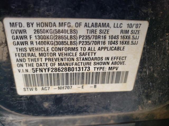 Photo 10 from auction – 2008 HONDA PILOT EXL with VIN 5FNYF28628B013173