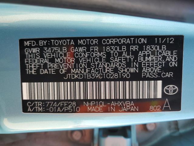 Photo 10 from auction – 2012 TOYOTA PRIUS C with VIN JTDKDTB39C1028190