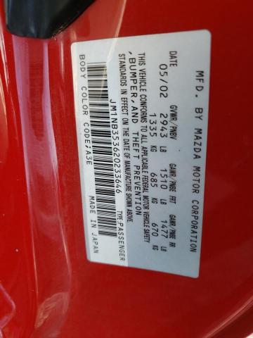 صورة رقم 10 من المزاد - 2002 MAZDA MX-5 MIATA مع VIN JM1NB353620233646