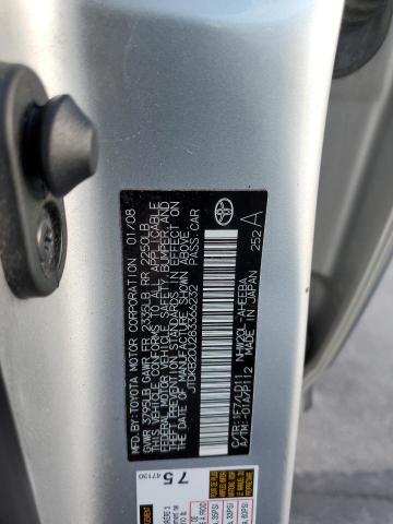 Photo 10 from auction – 2008 TOYOTA PRIUS with VIN JTDKB20U283366232