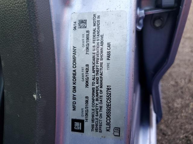Photo 10 from auction – 2014 CHEVROLET SPARK 1LT with VIN KL8CD6S92EC552761