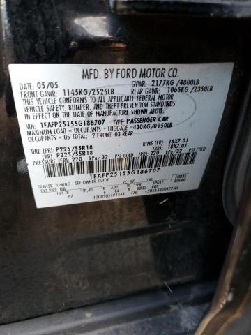 Photo 10 from auction – 2005 FORD FIVE HUNDR with VIN 1FAFP25155G186707