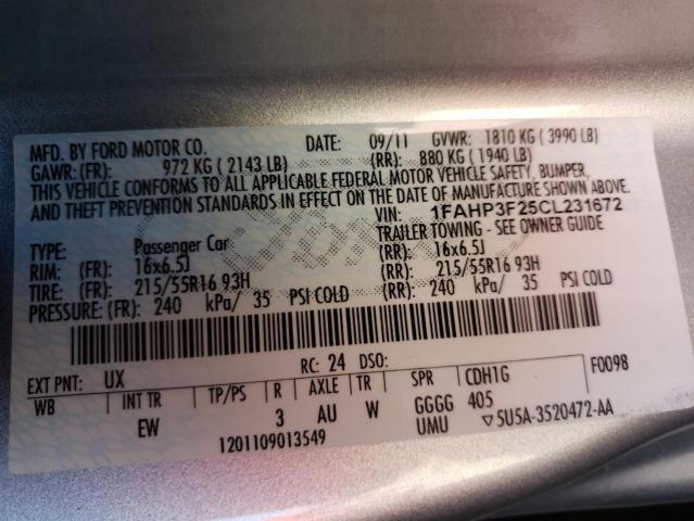 Photo 10 from auction – 2012 FORD FOCUS SE with VIN 1FAHP3F25CL231672