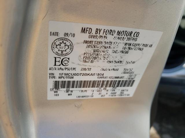 Photo 10 from auction – 2011 FORD ESCAPE XLT with VIN 1FMCU0D72BKA51804