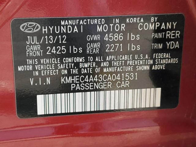 Photo 10 from auction – 2012 HYUNDAI SONATA HYB with VIN KMHEC4A43CA041531