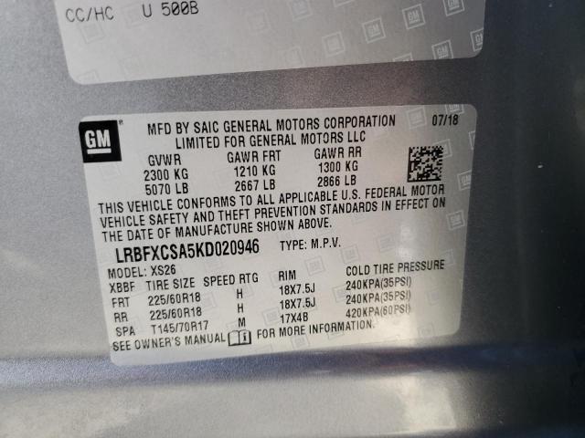 Photo 10 from auction – 2019 BUICK ENVISION E with VIN LRBFXCSA5KD020946