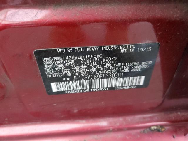 Photo 10 from auction – 2015 SUBARU IMPREZA PR with VIN JF1GPAC69F8330381