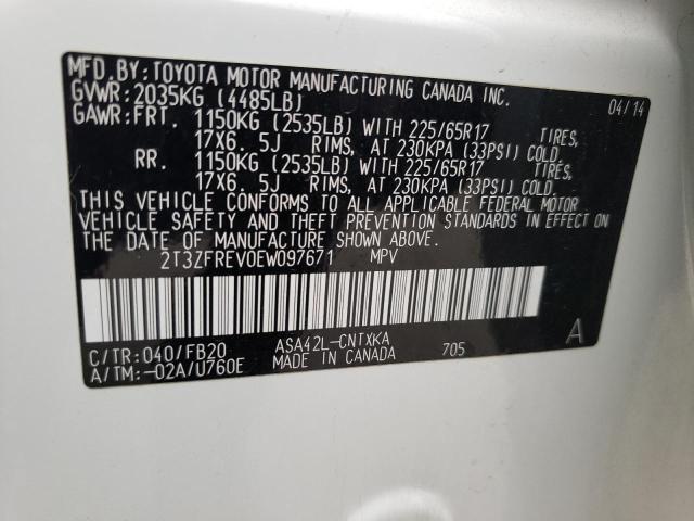 Photo 10 from auction – 2014 TOYOTA RAV4 LE with VIN 2T3ZFREV0EW097671