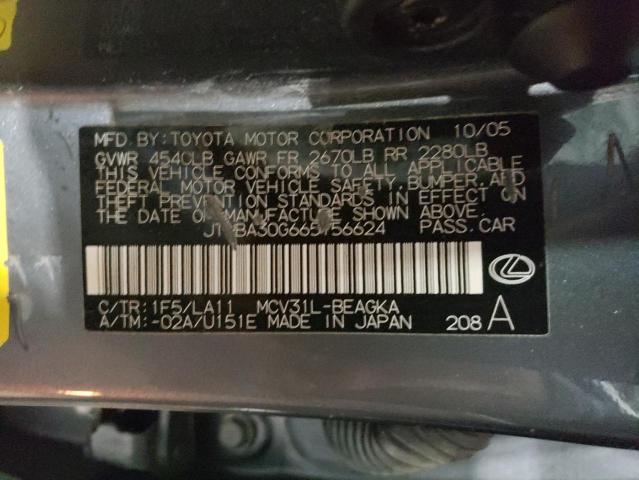 Photo 10 from auction – 2006 LEXUS ES 330 with VIN JTHBA30G665156624