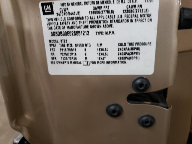 Photo 10 from auction – 2002 BUICK RENDEZVOUS with VIN 3G5DB03E02S551213