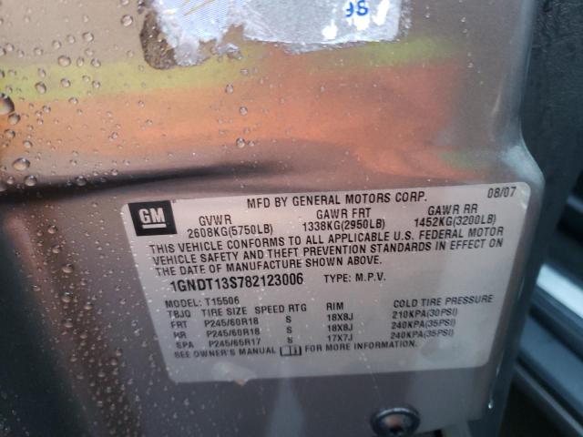 Photo 10 from auction – 2008 CHEVROLET TRAILBLAZE with VIN 1GNDT13S782123006