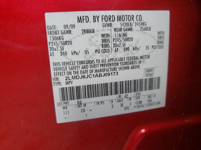 Photo 10 from auction – 2010 LINCOLN MKX with VIN 2LMDJ6JC1ABJ09173