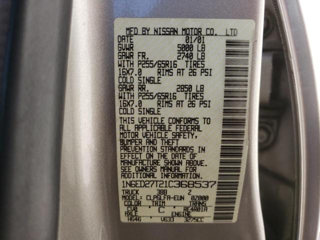 Photo 10 from auction – 2001 NISSAN FRONTIER C with VIN 1N6ED27T21C368537