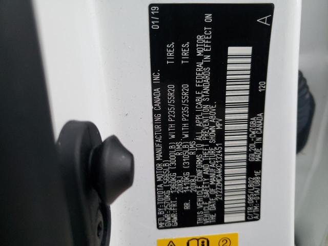 Photo 10 from auction – 2019 LEXUS RX 350 BAS with VIN 2T2ZZMCA4KC132451