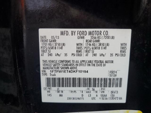 Photo 10 from auction – 2013 FORD F150 SUPER with VIN 1FTFW1ET4DKF10184