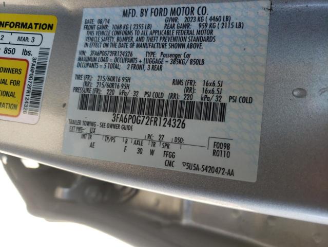 Photo 10 from auction – 2015 FORD FUSION S with VIN 3FA6P0G72FR124326