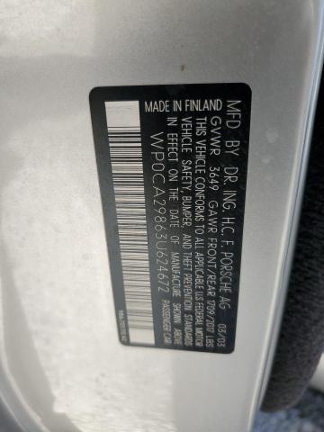 Photo 10 from auction – 2003 PORSCHE BOXSTER with VIN WP0CA29863U624672