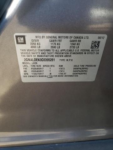 Photo 10 from auction – 2012 CHEVROLET EQUINOX LT with VIN 2GNALDEK0C6395281