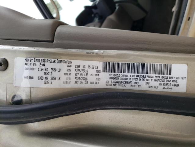 Photo 10 from auction – 2004 JEEP GRAND CHER with VIN 1J4GX48S44C356022