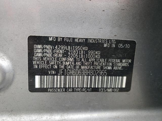 Foto 10 de la subasta – 2011 SUBARU IMPREZA OU con VIN JF1GH6D63BH802965