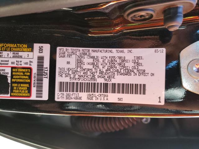 Photo 10 from auction – 2012 TOYOTA TUNDRA DOU with VIN 5TFRY5F1XCX125581