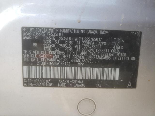 Photo 10 from auction – 2011 TOYOTA RAV4 with VIN 2T3BF4DV7BW167412