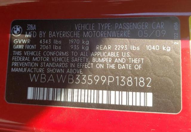 Photo 10 from auction – 2009 BMW 328 I with VIN WBAWB33599P138182