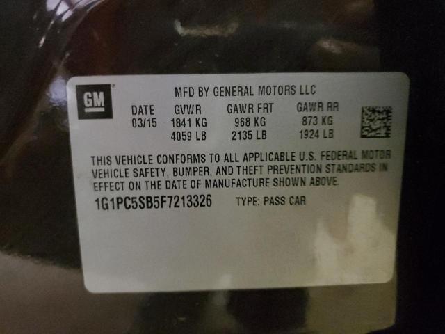 Photo 10 from auction – 2015 CHEVROLET CRUZE LT with VIN 1G1PC5SB5F7213326