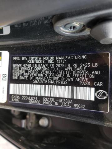 Photo 10 from auction – 2022 LEXUS ES 350 BAS with VIN 58ADZ1B14NU117832