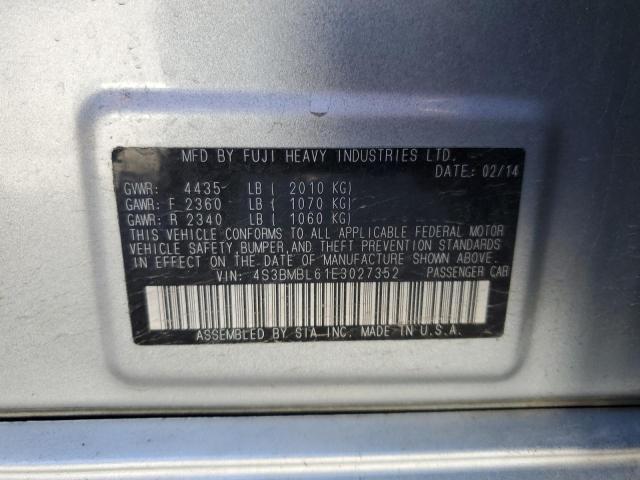 Photo 10 from auction – 2014 SUBARU LEGACY 2.5 with VIN 4S3BMBL61E3027352