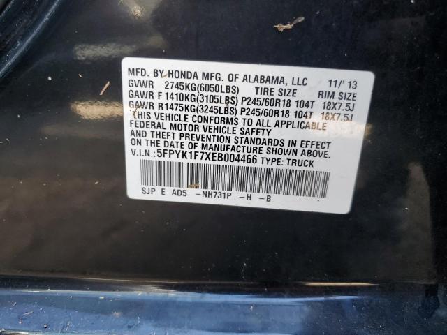 Photo 10 from auction – 2014 HONDA RIDGELINE with VIN 5FPYK1F7XEB004466