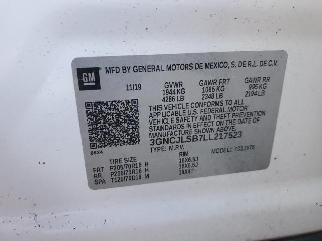 Photo 10 from auction – 2020 CHEVROLET TRAX 1LT with VIN 3GNCJLSB7LL217523