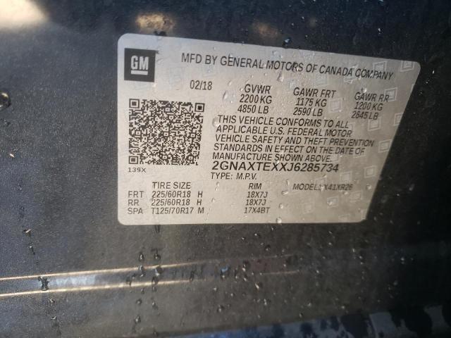 Photo 10 from auction – 2018 CHEVROLET EQUINOX LT with VIN 2GNAXTEXXJ6285734