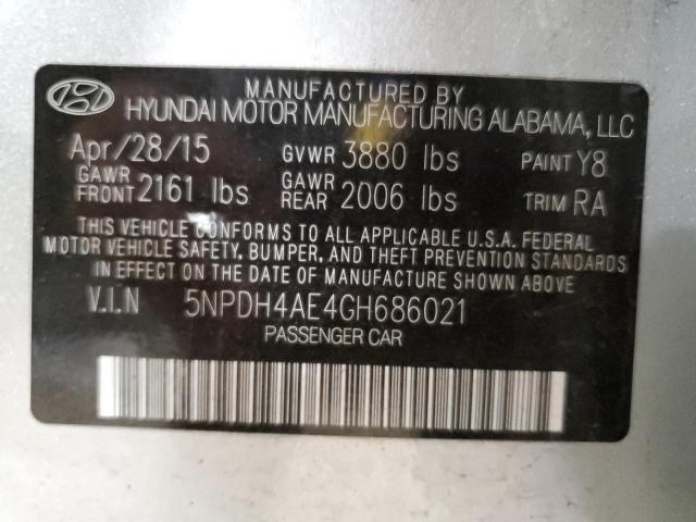 Photo 10 from auction – 2016 HYUNDAI ELANTRA with VIN 5NPDH4AE4GH686021