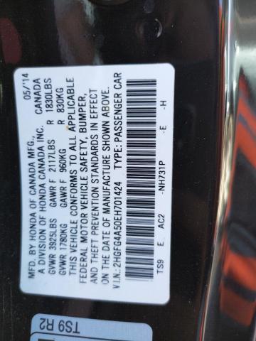 Photo 10 from auction – 2014 HONDA CIVIC SI with VIN 2HGFG4A50EH701424